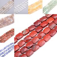Mixed Gemstone Beads Natural Stone Rectangle polished DIY & faceted 8*12mm Sold By Strand