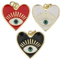 Brass Heart Pendants, gold color plated, enamel, more colors for choice, 17.50x2x17.50mm, Hole:Approx 2.5mm, 10PCs/Lot, Sold By Lot