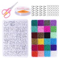 Children DIY String Beads Set, Acrylic, Square, different color and pattern for choice, more colors for choice, 190*130*21mm, Sold By Set