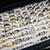 Titanium ocel Ring Set, náhodně odesláno & unisex, 4x18mm-11x24mm, Velikost:5.5-10, 100PC/Bag, Prodáno By Bag
