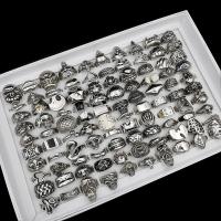Titanium ocel Ring Set, náhodně odesláno & unisex, 4x18mm-11x24mm, Otvor:Cca 1.8mm, Velikost:5-10, 100PC/Box, Prodáno By Box