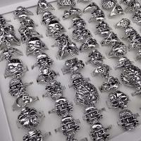 Titanium ocel Ring Set, náhodně odesláno & unisex, 4x18mm-11x24mm, Otvor:Cca 1.8mm, Velikost:5-10, 100PC/Box, Prodáno By Box