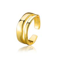 Messing Manchet Finger Ring, plated, voor vrouw, meer kleuren voor de keuze, nikkel, lood en cadmium vrij, Maat:6.5, 2pC's/Bag, Verkocht door Bag