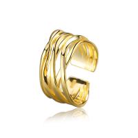Messing Manchet Finger Ring, plated, voor vrouw, meer kleuren voor de keuze, nikkel, lood en cadmium vrij, Maat:7, 2pC's/Bag, Verkocht door Bag