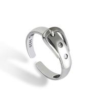 cobre Cuff Ring Finger, banhado, para mulher, prateado, níquel, chumbo e cádmio livre, tamanho:7, 2PCs/Bag, vendido por Bag