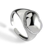 Messing Manchet Finger Ring, plated, Vintage & voor vrouw, zilver, nikkel, lood en cadmium vrij, 11.50mm, Maat:7, 2pC's/Bag, Verkocht door Bag