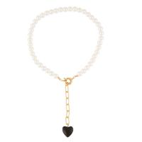 Natürliche Süßwasserperlen Halskette, Kunststoff Perlen, plattiert, verschiedene Stile für Wahl & für Frau, keine, 420-600mm, verkauft von Strang