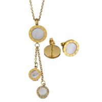 Fashion Stainless Steel Jewelry Sets Stud Earring & necklace with Resin plated for woman 67mm 2mm 12mm Length Approx 17 Inch Sold By Set