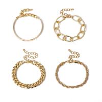 alliage de zinc Set de bracelet, Bracelet, Motif géométrique, Placage, multiple tailles pour le choix & pour femme, plus de couleurs à choisir, 57mm,160+50mm,, Vendu par paire