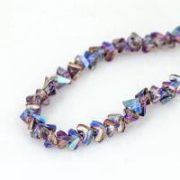 Kristall-Perlen, Kristall, Dreieck, plattiert, unterschiedliche Farbe und Muster für die Wahl & DIY, mehrere Farben vorhanden, 6mm, 95PCs/Strang, verkauft von Strang