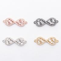 Cubic Zirconia Micro Pave Brass Connector, DIY & micro pave rhinestone, more colors for choice, 2PCs/Bag, Sold By Bag