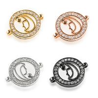 Cubic Zirconia Micro Pave Brass Connector, DIY & micro pave cubic zirconia, more colors for choice, 5PCs/Bag, Sold By Bag
