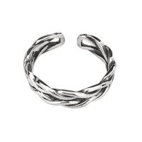Brass Cuff Finger Ring, plated, vintage & for woman, silver color, nickel, lead & cadmium free, US Ring Size:5.5, 5PCs/Bag, Sold By Bag