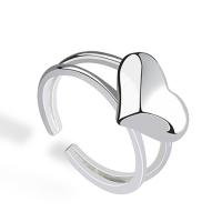 Messing Manchet Finger Ring, plated, Vintage & voor vrouw, zilver, nikkel, lood en cadmium vrij, 10mm, Maat:6.5, 10pC's/Bag, Verkocht door Bag