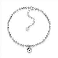 Fashion Sterling Silver Anklet, 925 Sterling Silver, plated, vintage & for woman, silver color, 8mm, Sold Per 8.070 Inch Strand