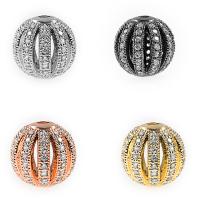 Zinc Alloy European Beads Brass plated vintage & DIY & micro pave cubic zirconia Sold By Bag