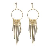 Fashion Fringe Earrings Zinc Alloy Geometrical Pattern plated for woman & hollow 110*27mm Sold By Pair