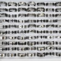 Titanium Steel Ring Set, τυχαία αποστολή & για άνδρες και γυναίκες, 4x18mm-11x24mm, Τρύπα:Περίπου 1.8mm, Μέγεθος:5-10, 100PCs/Box, Sold Με Box