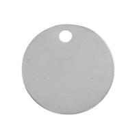 Stainless Steel Tag Charm Flat Round DIY & laser pattern original color 12mm Sold By Bag