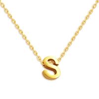 Stainless Steel Jewelry Necklace, Alphabet Letter, fashion jewelry & Unisex & different size for choice, more colors for choice, 6x8mm, Sold Per 18.1 Inch Strand