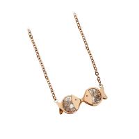 Titanium Steel Necklace Fish fashion jewelry & for woman rose gold color 42+5 2.4X0.9 Sold By PC