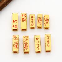 Brass Tube Beads, Rectangle, plated, DIY & different styles for choice, golden, 14*5uff2duff2d, Sold By PC