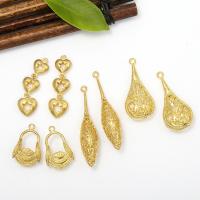 Brass Jewelry Pendants plated DIY golden 40*10mm Sold By PC