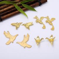 Brass Jewelry Pendants Bird plated DIY golden 25*25mm Sold By PC
