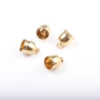 Brass End Cap, Round, plated, DIY, golden, 9*12mm, 500PCs/Bag, Sold By Bag