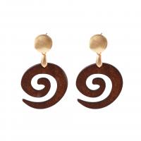 Zinklegierung Tropfen Ohrring, mit Holz, Modeschmuck, keine, verkauft von Paar
