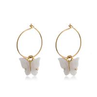 Akryl smykker ørering, Butterfly, forgyldt, mode smykker & for kvinde, flere farver til valg, 20x14mm, Solgt af par