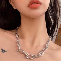Titanium Steel Necklace, portable, silver color, 40.6CM, Sold By PC