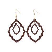 Wood Drop Earring, fashion jewelry & for woman, more colors for choice, Sold By Pair
