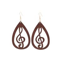 Wood Drop Earring, fashion jewelry & for woman, more colors for choice, Sold By Pair