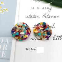 Acetate Earring Drop Component, with Acrylic, DIY, more colors for choice, 35mm, Sold By PC