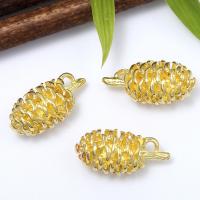 Brass Jewelry Pendants Pinecone plated DIY 20*10mm Sold By PC