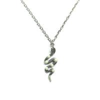 Zinc Alloy Sweater Chain Necklace Snake antique silver color plated Unisex & luminated Length Approx 23.62 Inch Sold By Lot