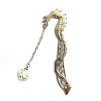 Tibetan Style Bookmark, Seahorse, plated, luminated, more colors for choice, 115mm, 5PCs/Lot, Sold By Lot
