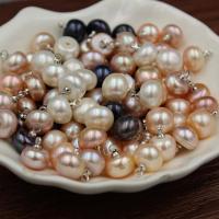 Freshwater Pearl Button Findings Round natural & DIY 9-10mm Sold By PC