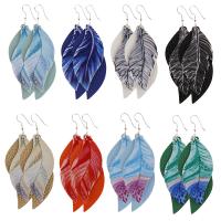 PU Leather Drop Earring fashion jewelry & for woman Sold By Pair