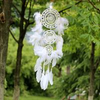 Mode Dreamcatcher, plastique ABS, avec plume, durable, blanc, Vendu par PC