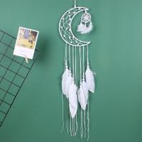 Fashion Dream Catcher, Iron, with Feather, durable, white, 79mm, Sold By PC