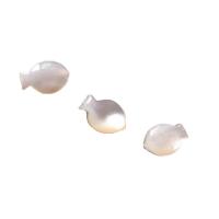 Natural White Shell Perler, Fisk, du kan DIY, hvid, 7x12mm, 10pc'er/Bag, Solgt af Bag