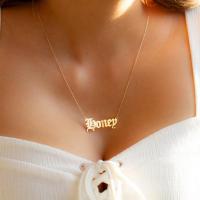 Edelstahl Schmuck Halskette, Alphabet-Buchstabe, plattiert, Modeschmuck & für Frau, keine, 10x25mm, verkauft per 8.2 ZollInch Strang