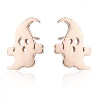 Stainless Steel Stud Earrings Ghost plated fashion jewelry & for woman Sold By Pair