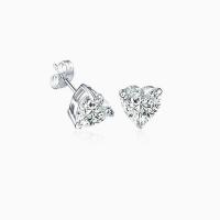 Copper Alloy Stud Earring plated micro pave cubic zirconia & for woman nickel lead & cadmium free Sold By Pair