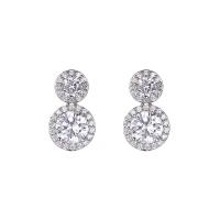 Brass Drop Earring Copper Alloy plated micro pave cubic zirconia & for woman nickel lead & cadmium free Sold By Pair