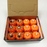 Kunststoff Nachtlicht, Kürbis, Halbhandgefertigt, Halloween Schmuck & verschiedene Stile für Wahl, rote Orange, 50*48mm, verkauft von PC