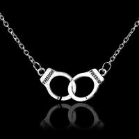 Zinc Alloy Jewelry Necklace Handcuffs plated fashion jewelry 500+50mm Sold By Strand