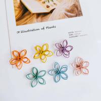 Tibetan Style Flower Pendants, DIY, more colors for choice, 50Pairs/Lot, Sold By Lot